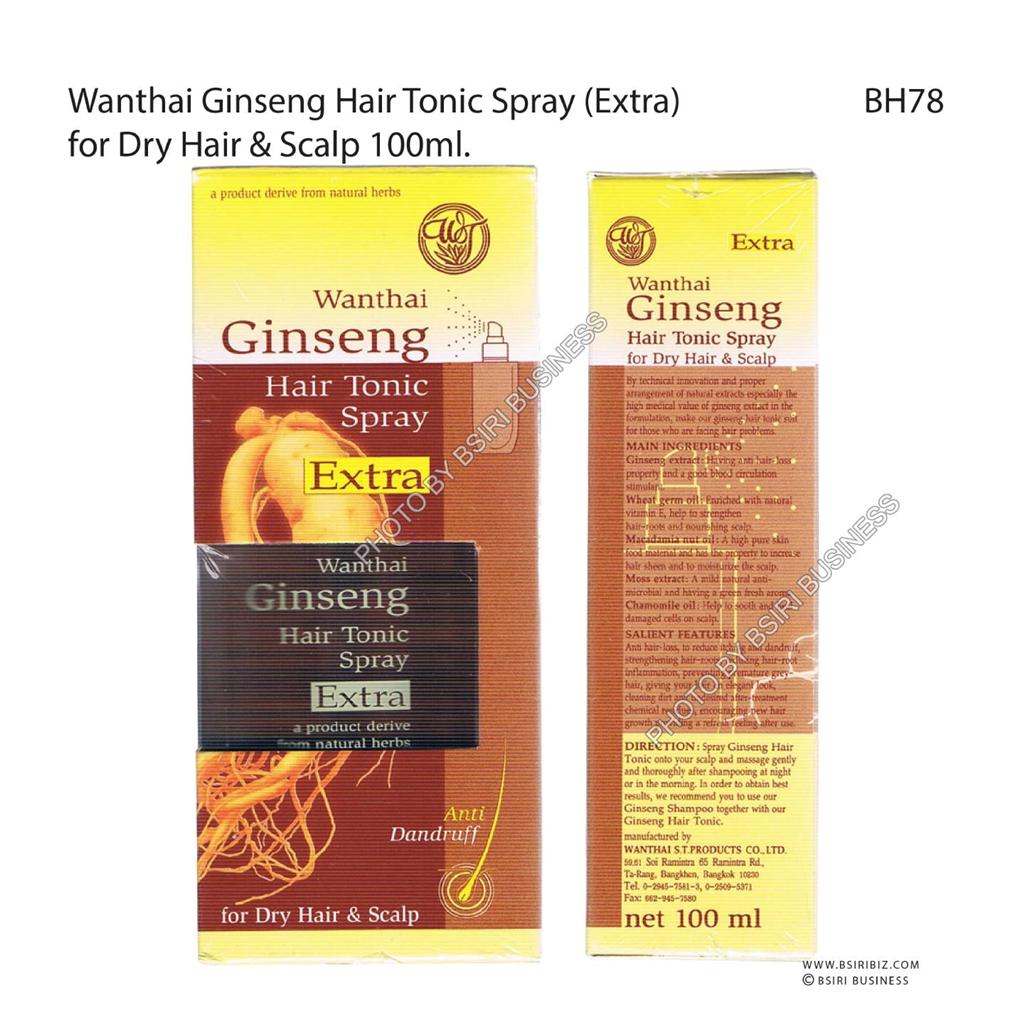 Wanthai Ginseng Hair Tonic Spray (Extra) for Stop Dry Hair Loss&Scalp