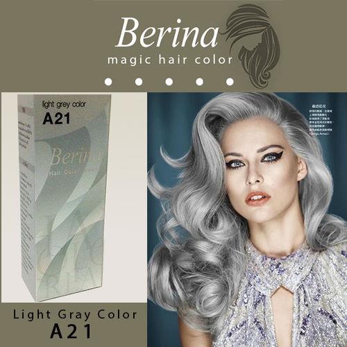BERINA NO A21 Permanent Hair Dye Color Cream Unisex Light ...
