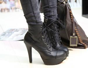 studded high heel ankle boots