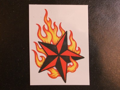 TEMPORARY TATTOO. Large Size = 3.25" x 2.25". Shipping is only .45c (in USA) To Canada = .95c --- To Mexico = $1.45, & To UK, Europe, & other countries = 