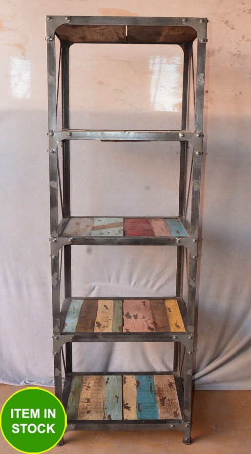 NEW French Industrial retro reclaimed timber book shelf bookshelf