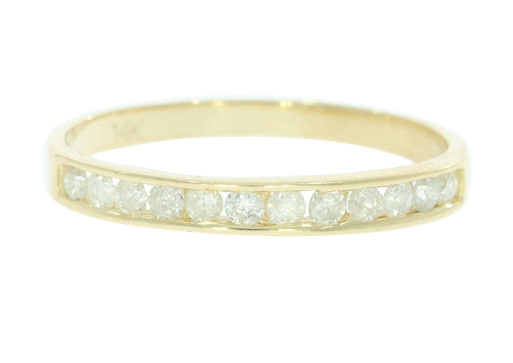 Stackable 0.30Ct Real Diamond 14Kt Gold Channel Set Engagement Ring