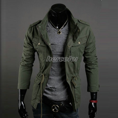 2012 Korean men's fashion double collar jacket coat Slim classic short