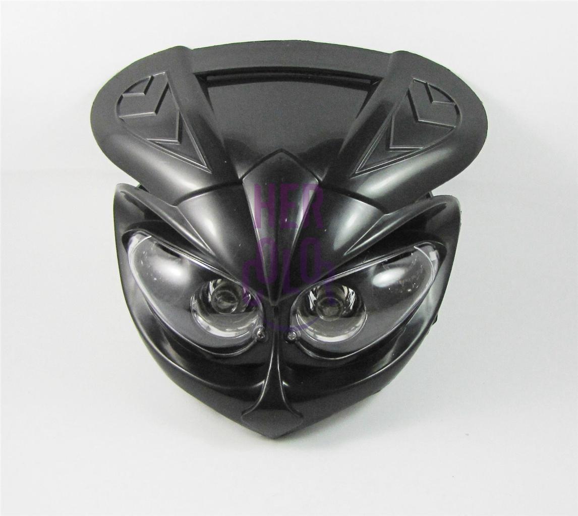 Head Light fairing motorcycle dual sport lamp street fighter black