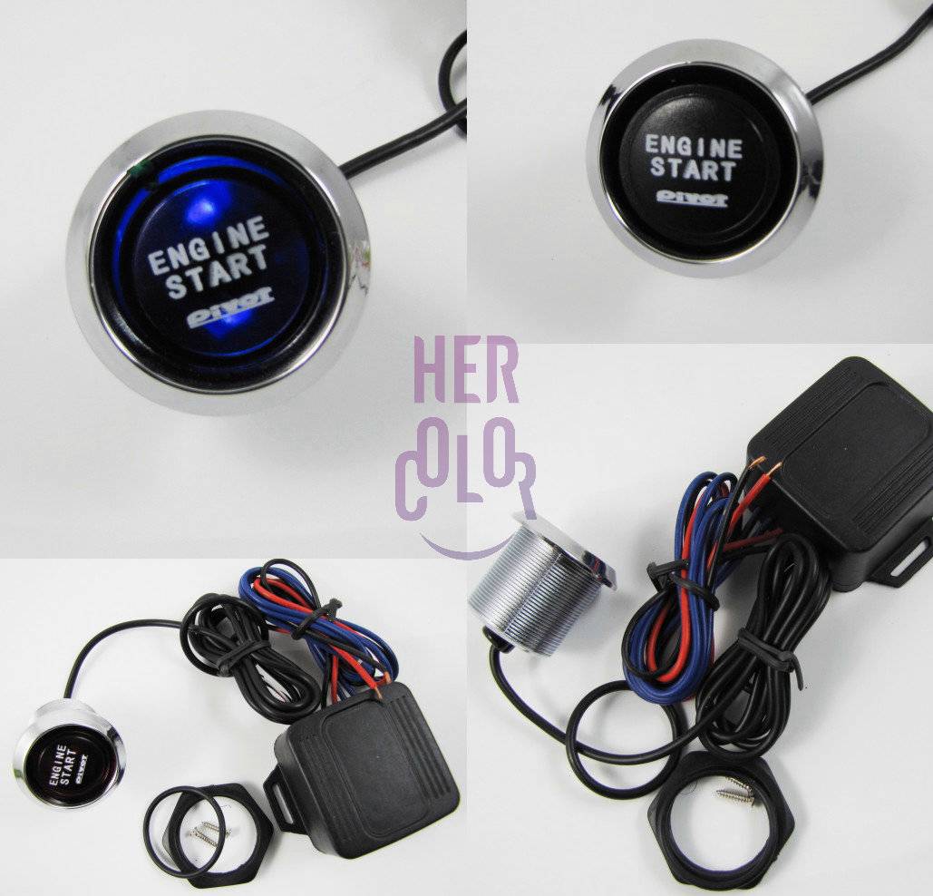 Blue Led Universal Push Start Button Ignition Engine Start Starter