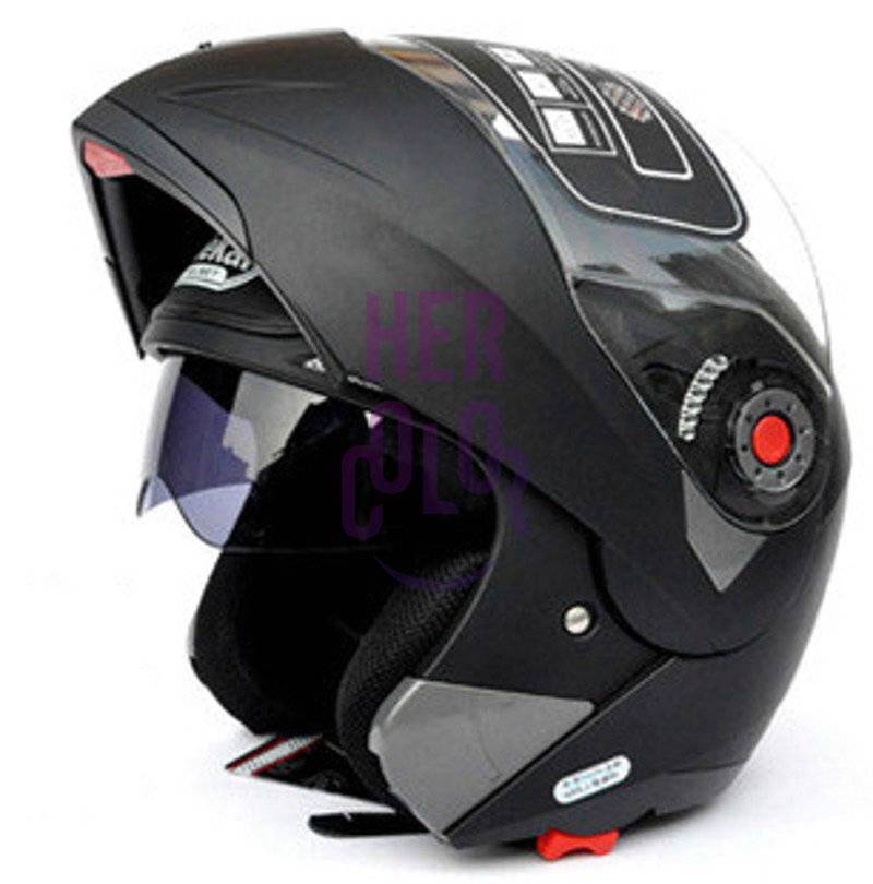 Motorcycle Helmet Dual Visor Modular Flip Up Sun Shield Full Open Face