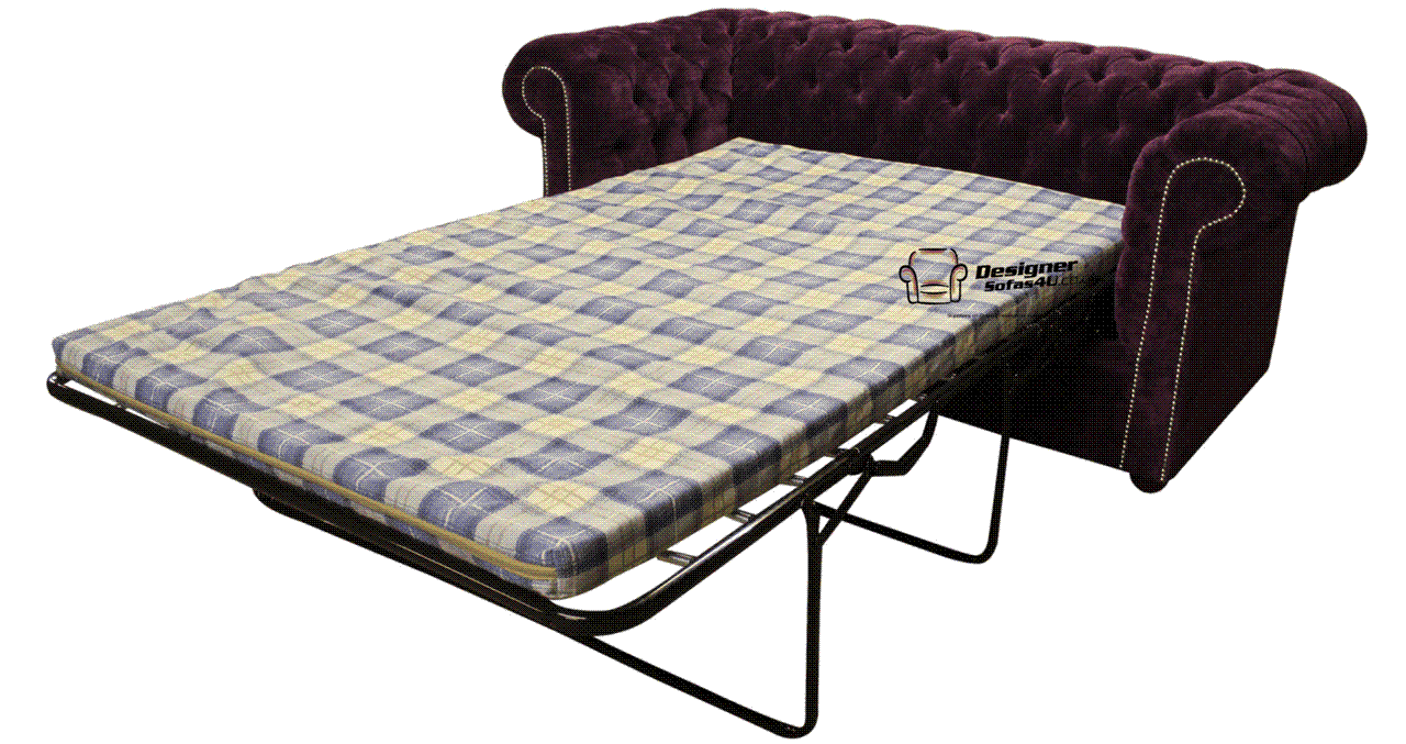 purple velvet chesterfield sofa bed