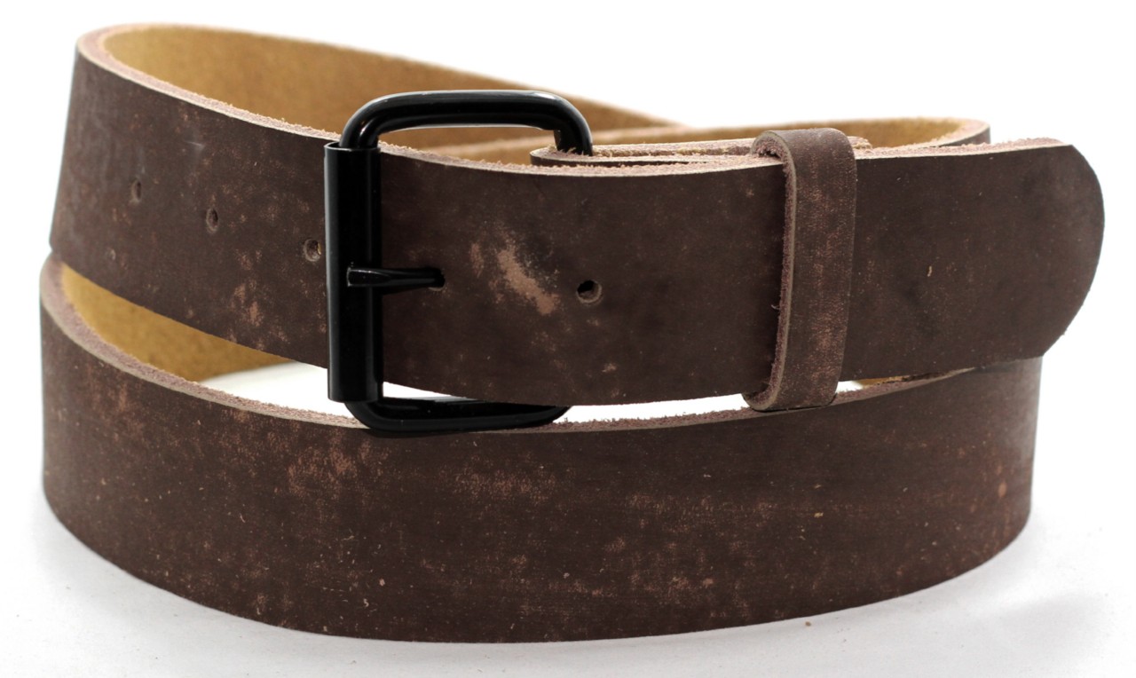 11/2" Mens DISTRESSED LEATHER BELT Available in BLACK & BROWN asst
