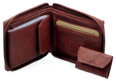 Mens BURGUNDY Leather BIFOLD ZIPPED Wallet COIN POCKET & Insert NIB Y32 | eBay