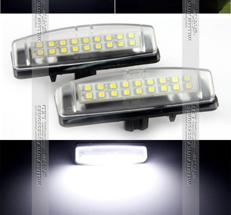 2pc White Led License Number Plate Light For Toyota