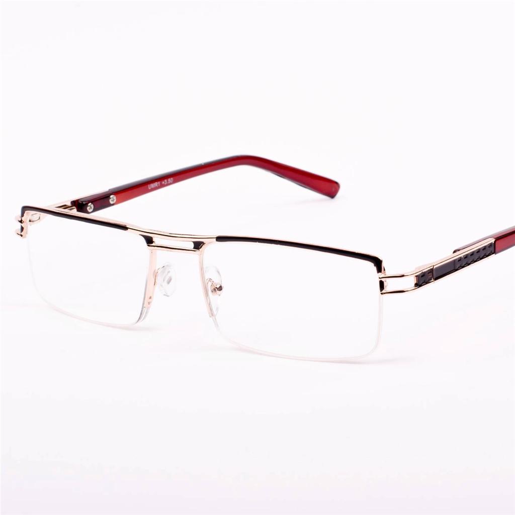 New Mens Womens Designer Semi Rimless Brown Reading Glasses +1.75 +3.50