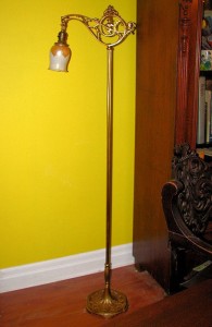 Antique Bridge Lamps on Vintage Bridge Floor Lamp With Pulled Feather Shade   Ebay