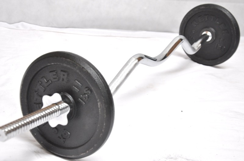 15KG EZ CURL BARBELL WEIGHT SET 120CM CURVE BAR + 2x5KG PLATES eBay
