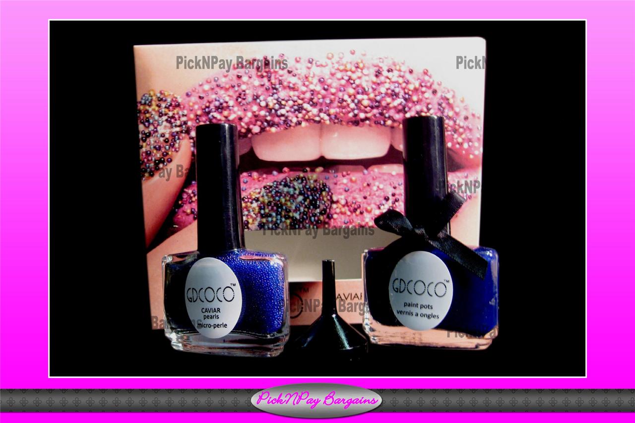 BEADS POLISH MANICURE nail PAINTING GEL SAPPHIRE CAVIAR with glass COLOUR NAIL  painting GLASS polish