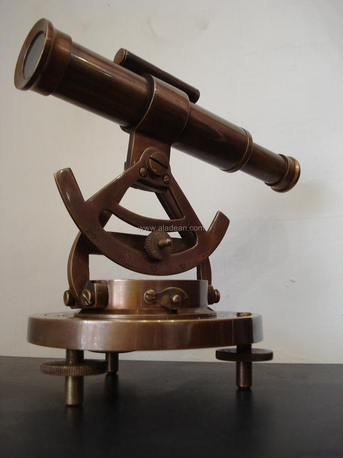 5" BRASS THEODOLITE ALIDADE TELESCOPE COMPASS NAUTICAL GIFT MARITIME