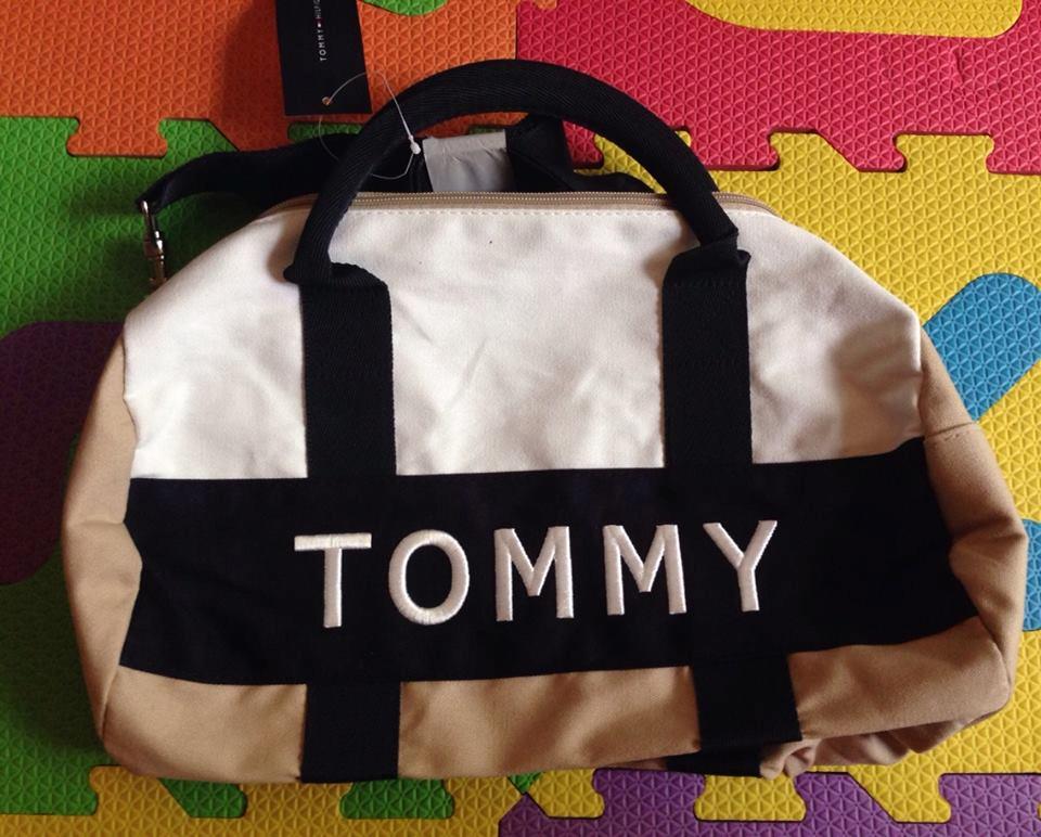 Authentic NWT Tommy Hilfiger Logo Mini Duffle Gym or Travel Bag Multi