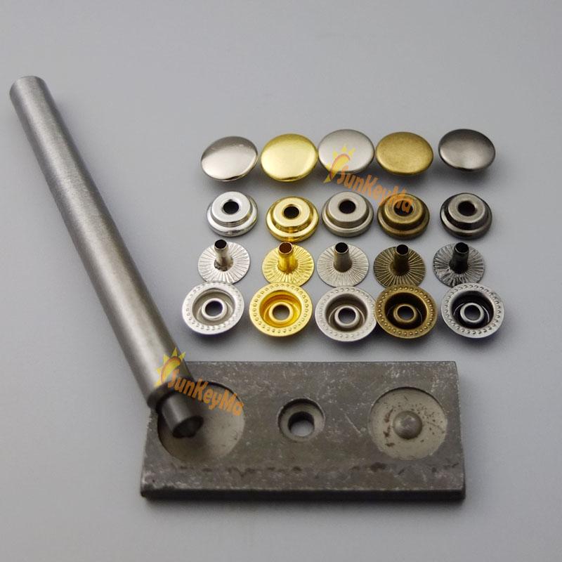 12mm 1/2" Leather craft Rapid Rivet Button METAL Snaps Fasteners Tools