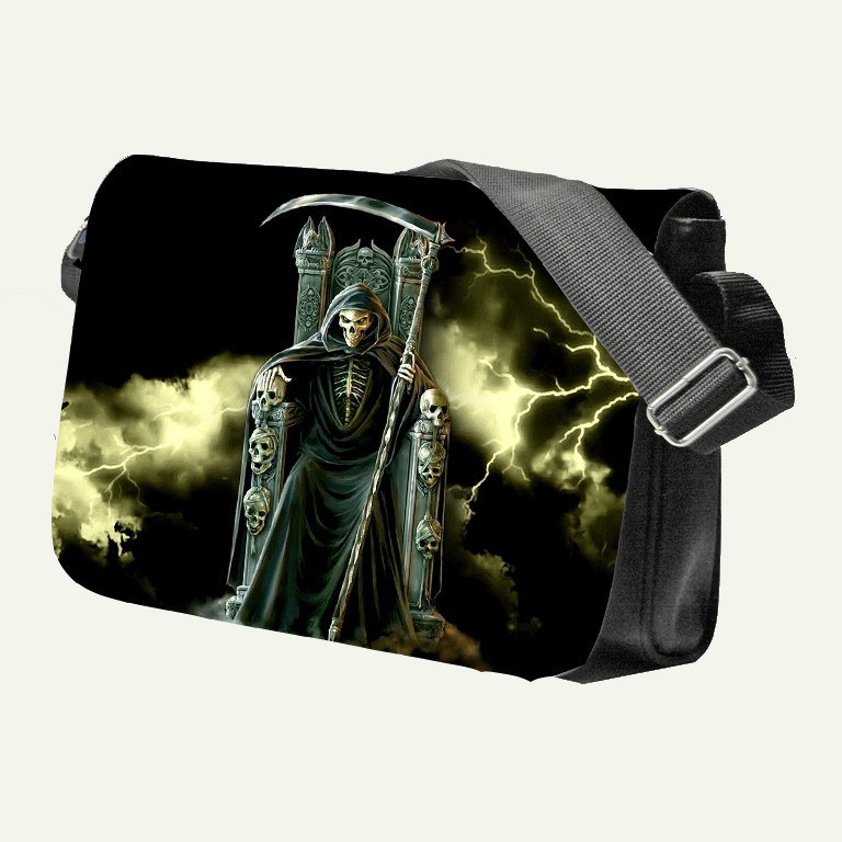 REAPER Skull Goth Gothic Emo School College Messenger Bag eBay