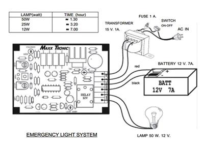 MXA018: Emergency Light System ( for 12V 7A. battery ...