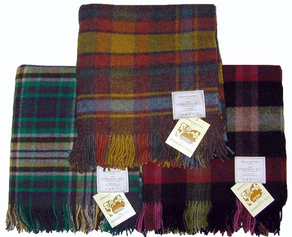 Johnstons of Elgin Wool Throw Blanket NWT Colorful "Hebridean"