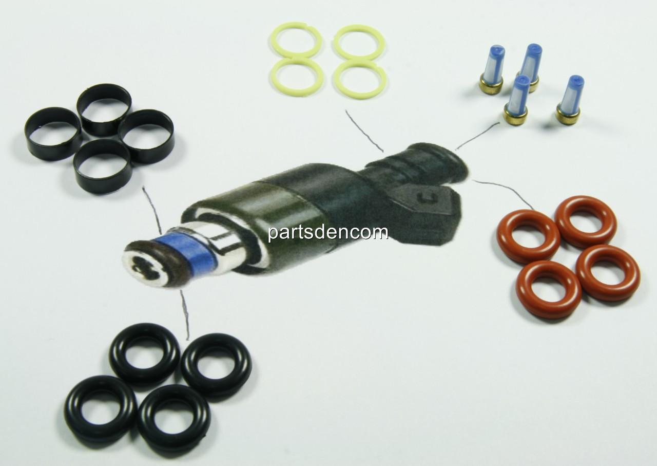 DAEWOO FUEL INJECTOR SERVICE KIT 4 DELPHI ROCHESTER INJECTORS ORINGS FILTER
