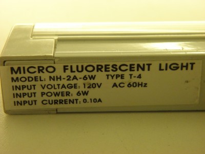  Fluorescent Lighting on Used Jesco Micro Fluorescent Light Model  Nh 2a 6w In Fluorescent