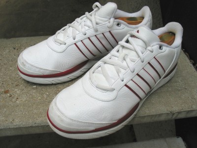 Athletic Shoe Cleaner on Adidas Red White Athletic Shoes White Used Tennis Shoes 10   Ebay