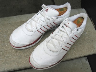 Athletic Shoe Cleaner on Adidas Red White Athletic Shoes White Used Tennis Shoes 10   Ebay