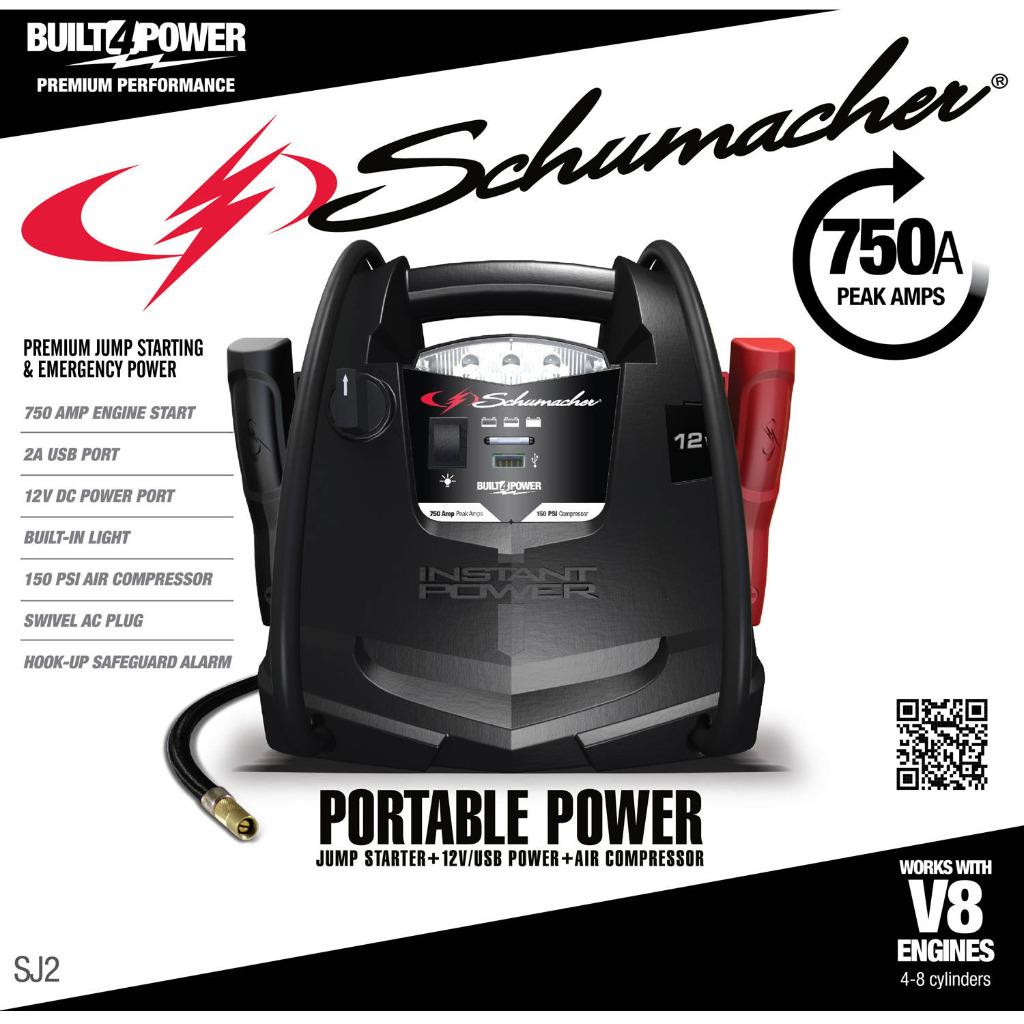 Battery Jump Starter Air Compressor Peak Portable Car Charger Booster