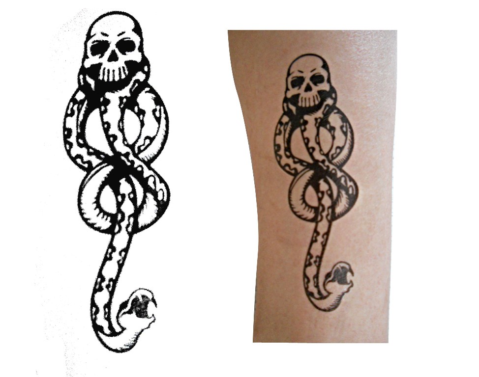 1pc Harry Potter Dark Mark Death Eater Temporary TATTOO. Please wait