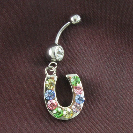 ... Lucky Horseshoe Dangle Belly Button Naval Rings Body Fashion Jewelry