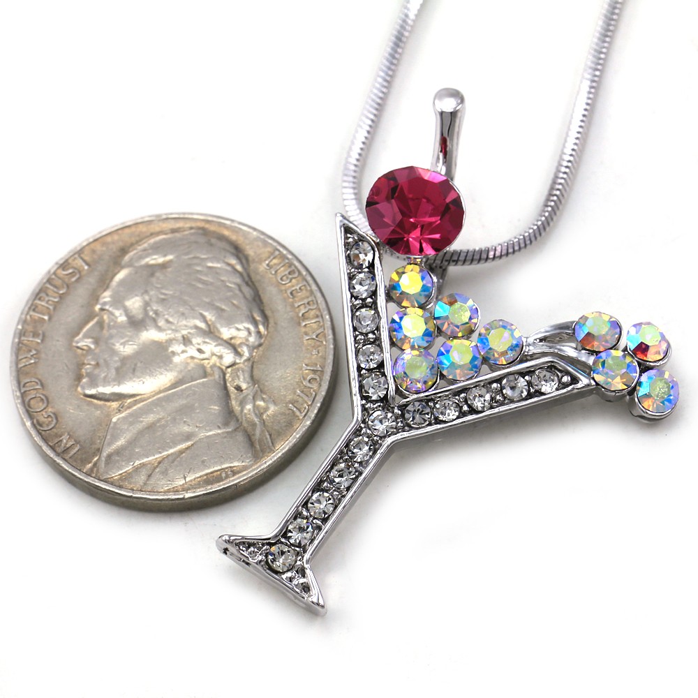Martini glass necklace clearance