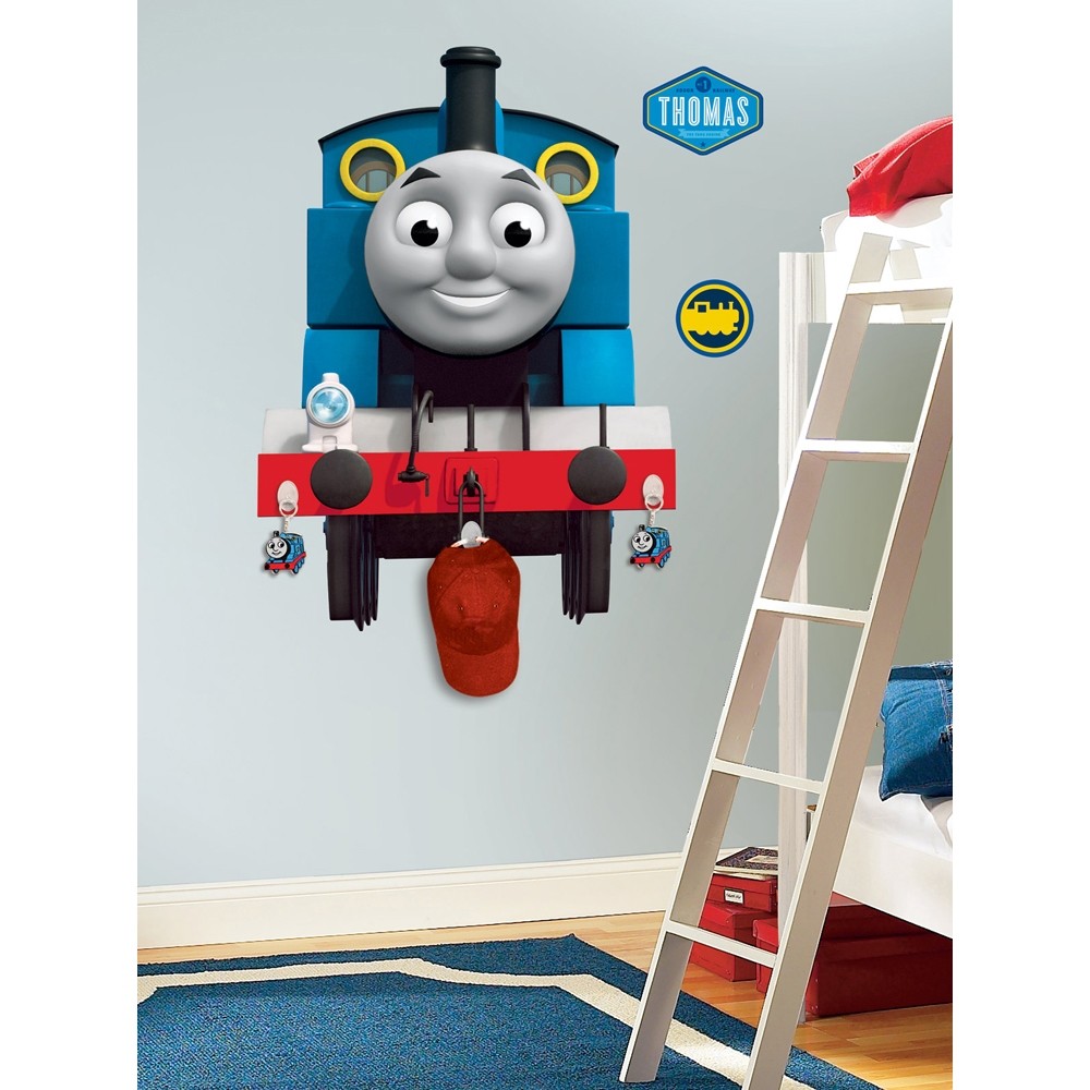 New GIANT THOMAS THE TANK ENGINE Wall Decal w/ Hooks Boys Train Stickers Decor eBay