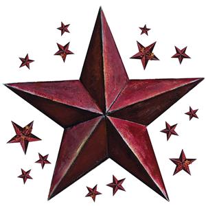 New Giant BURGUNDY BARN STAR WALL DECALS Country Kitchen ...