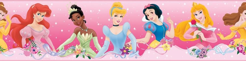 New Pink Disney Princess Wallpaper Border Girls Princesses Bedroom 