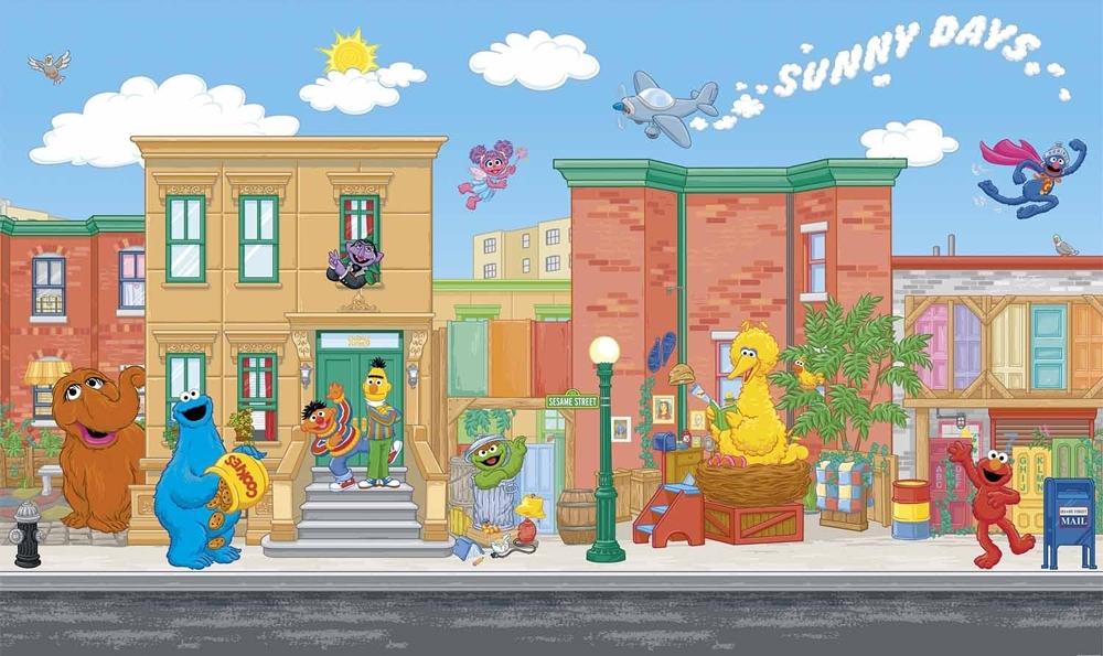 6' X 10.5' SESAME STREET WALL MURAL Prepasted Wallpaper Elmo Big Bird Decor 6' X 10.5' SESAME STREET WALL MURAL Prepasted Wallpaper Elmo Big Bird Decor