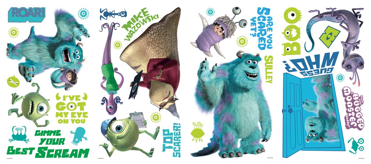 New Monsters Inc Wall Decals Disney Stickers Kids Bedroom or Toy Room ...