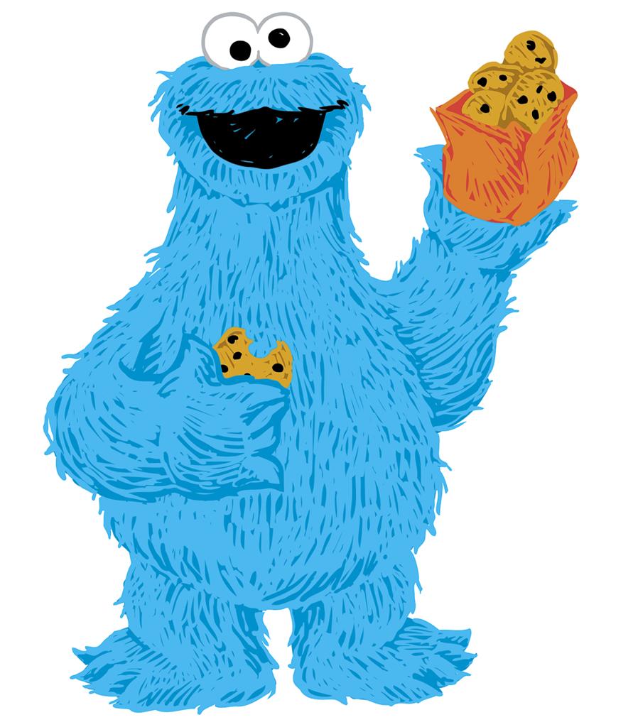 New Giant COOKIE MONSTER WALL DECALS Sesame Street Stickers Kids