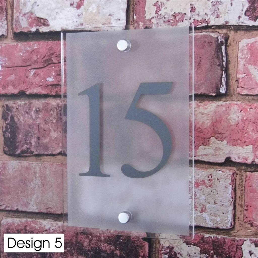 Personalised House Sign Door Number Street Address Plaque Glass Effect