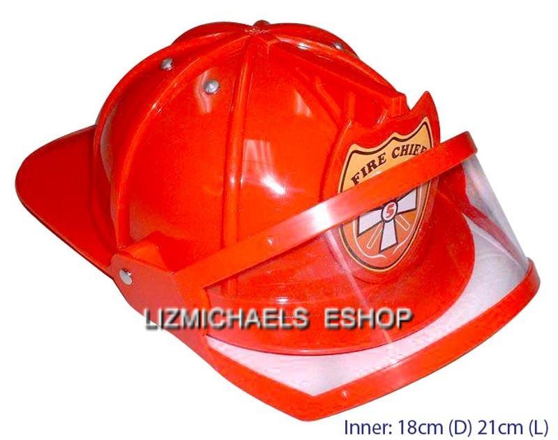 WOW! KIDS PLASTIC FIREMAN HELMET with VISOR Pretend Firemen Hat Toy