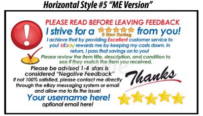 50 Ebay Seller Custom Personalized 5 Star Reminder Thank You Business Cards Ebay Ebay Payment Reminder Template