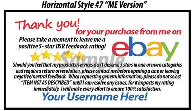 1000 Ds Uv Gloss Ebay Seller Custom 5 Star Dsr Reminder Thank You Business Cards Ebay Ebay Thank You Card Template