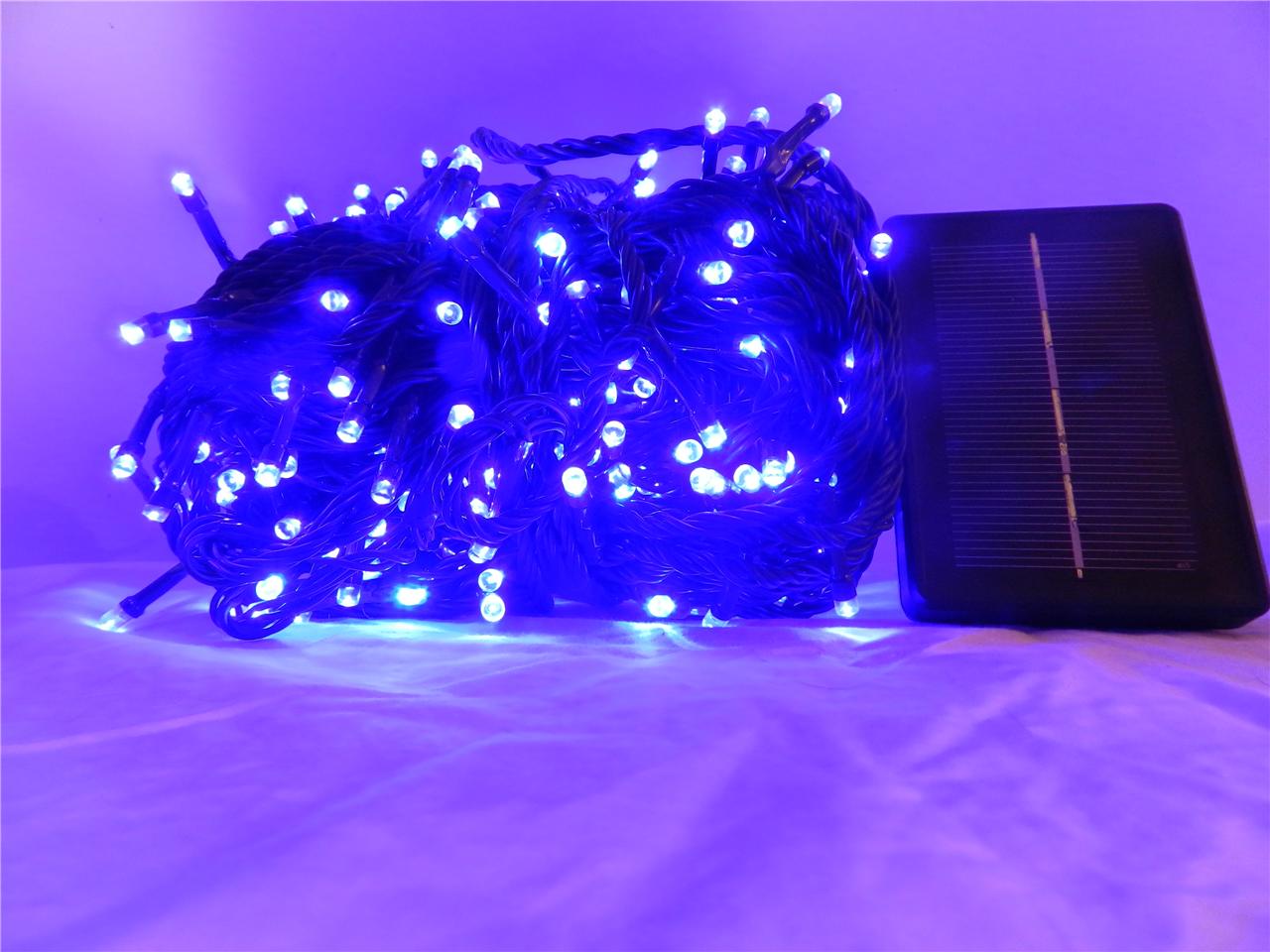SOLAR 500 LED Bright Blue Outdoor Christmas Fairy String Light Decoration eBay