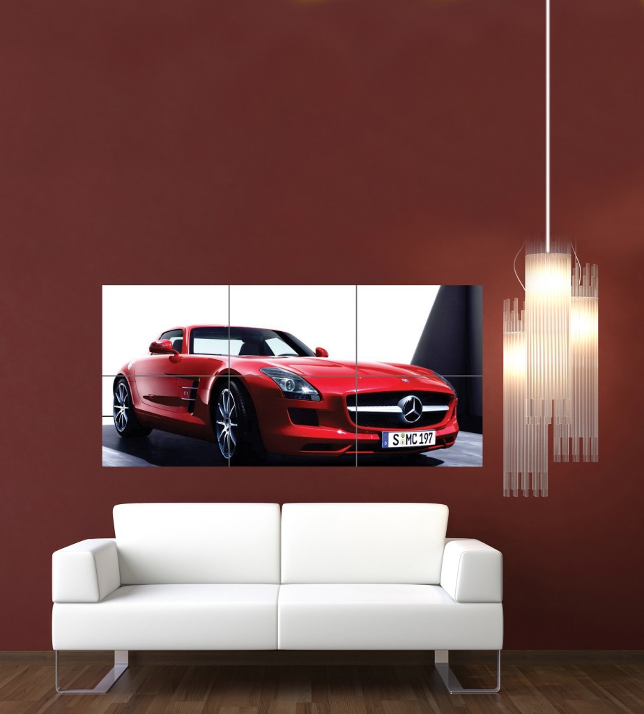 CAR MERCEDES SLS GIANT WALL POSTER PRINT G668 | eBay