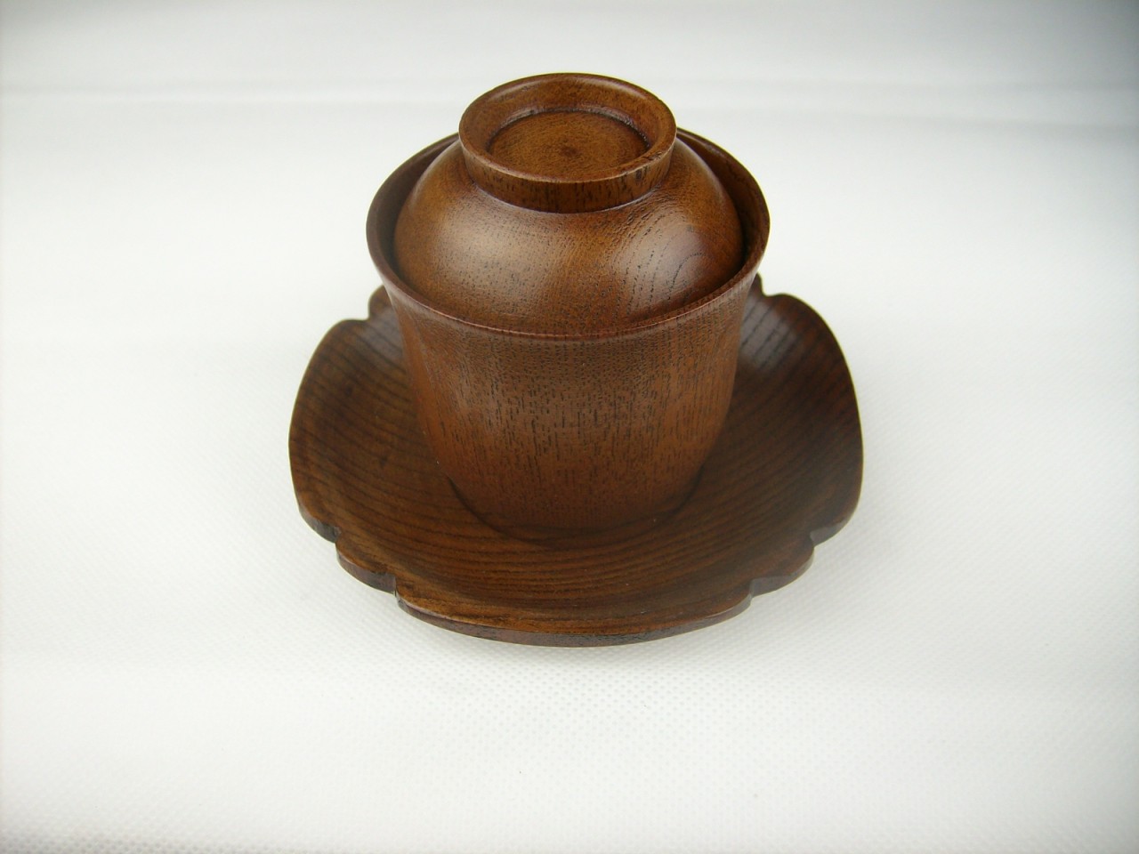 Set Of 4 Wooden Coffee Tea Cups Mugs With Saucer And Lid eBay