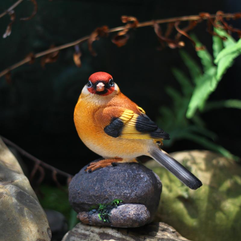 New Resin Bird on Stone Garden Yard Home Room Decoration Figurine
