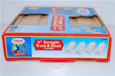  Wooden Railway 99905 4" straight roadway and track 4 pieces | eBay