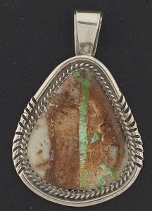 Boulder Turquoise Royston Pendant Southwest Sterling C
