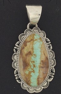 Boulder Turquoise Royston Pendant Southwest Sterling H