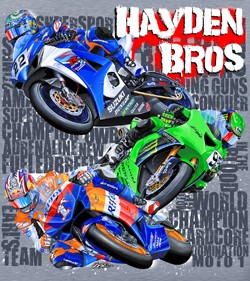 Hayden-Bros-T-Shirt-Nicky-Tommy-Roger-Lee-Gray-L-XL